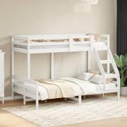 vidaXL Våningssäng 90x200/120x200 cm vit massiv furu