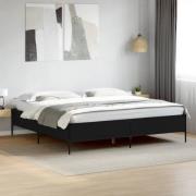 vidaXL Sängram svart 200x200 cm konstruerat trä och metall