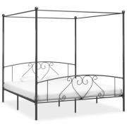 vidaXL Sänghimmel utan madrass grå metall 180x200 cm