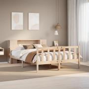 vidaXL Säng med bokhylla utan madrass 120x190 cm massiv furu