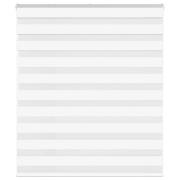 vidaXL Rullgardin zebra vit 130x100 cm tyg bredd 125,9 cm polyester