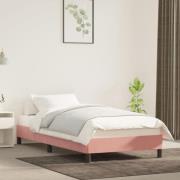 vidaXL Sängram rosa 90x200 cm sammet