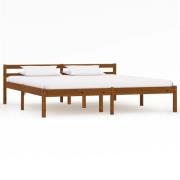 vidaXL Sängram utan madrass honungsbrun massiv furu 160x200 cm