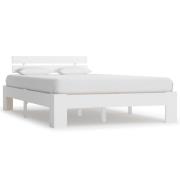 vidaXL Sängram utan madrass vit massiv furu 120x200 cm