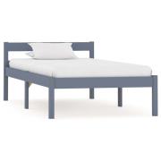 vidaXL Sängram utan madrass grå massiv furu 90x200 cm
