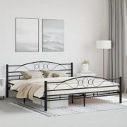 vidaXL Sängram utan madrass svart stål 180x200 cm