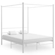 vidaXL Himmelsäng vit metall 160x200 cm