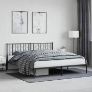 vidaXL Sängram med huvudgavel metall svart 180x200 cm