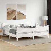 vidaXL Sängram utan madrass vit 200x200 cm massiv furu