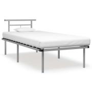 vidaXL Sängram grå metall 90x200 cm