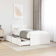 vidaXL Sängram utan madrass vit 75x190 cm massiv furu