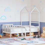 vidaXL Dagbädd med tak vit 90x190 cm massiv furu