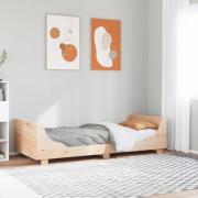 vidaXL Sängram utan madrass 75x190 cm massiv furu