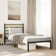 vidaXL Sängram utan madrass metall sonoma-ek 100x200 cm