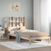 vidaXL Säng med bokhylla utan madrass 75x190cm massiv furu