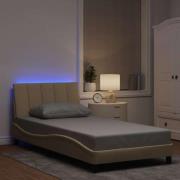 vidaXL Bed Frame without Mattress "Hanko" Cream 100x200cm Fabric