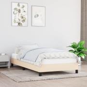 vidaXL Sängram utan madrass gräddvit 100x200 cm tyg