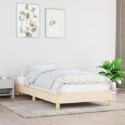 vidaXL Sängram utan madrass gräddvit 90x190 cm tyg