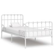 vidaXL Sängram utan madrass med ribbotten vit metall 90x200 cm