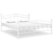 vidaXL Sängram utan madrass vit metall 140x200 cm