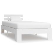 vidaXL Sängram utan madrass vit massiv furu 100x200 cm