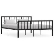 vidaXL Sängram utan madrass svart metall 160x200 cm