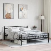 vidaXL Sängram utan madrass med huvudgavel svart 160x200 cm stål