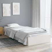 vidaXL Sängram vit massivt trä 75x190 cm