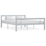 vidaXL Sängram utan madrass grå & vit metall 120x200 cm