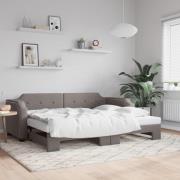 vidaXL Dagbädd utdragbar taupe 100x200 cm tyg
