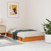 vidaXL Sängram utan madrass vaxbrun 100x200 cm massiv furu