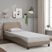 vidaXL Sängram med huvudgavel cappuccino 90x200 cm konstläder