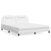 vidaXL Bed "Viana" with Mattress White 180x200 cm Faux Leather