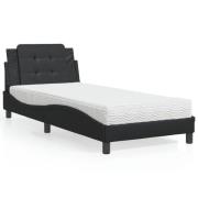 vidaXL Bed Frame without Mattress "Zadar" Black and White 152x203 cm F...
