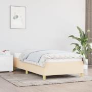vidaXL Sängram utan madrass cremefärgad 90x200 cm tyg