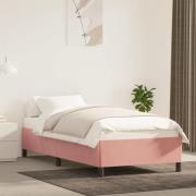 vidaXL Sängram rosa 100x200 cm sammet