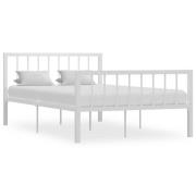 vidaXL Sängram utan madrass vit metall 120x200 cm