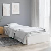 vidaXL Sängram vit massivt trä 90x190 cm