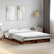 vidaXL Sängram utan madrass rökfärgad ek 120x190 cm konstruerad trä