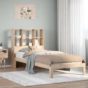 vidaXL Säng med bokhylla utan madrass 75x190cm massiv furu