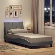 vidaXL Bed Frame without Mattress "Hanko" Light Grey 90x200cm Fabric