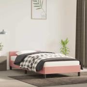 vidaXL Sängram med huvudgavel utan madrass rosa 80x200 cm sammet