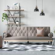 vidaXL Bäddsoffa med armstöd taupe tyg