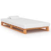 vidaXL Pallsäng utan madrass brun 90x200 cm massiv furu
