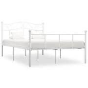 vidaXL Sängram utan madrass med huvudgavel vit 160x200 cm metall