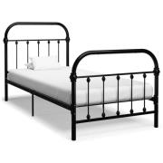vidaXL Sängram utan madrass svart metall 100x200 cm