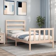 vidaXL Sängram utan madrass 90x200 cm massiv furu