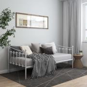 vidaXL Sängram bäddsoffa vit metall 90x200 cm