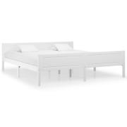 vidaXL Sängram massiv furu vit 180x200 cm
