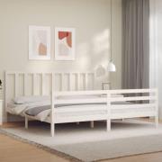 vidaXL Sängram utan madrass vit 200x200 cm massiv furu